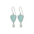 Exquisite Aqua Sea Glass earring with Pearl drop
