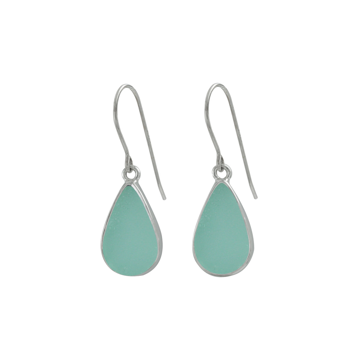 Simple Genuine Sea Glass Drop Earring