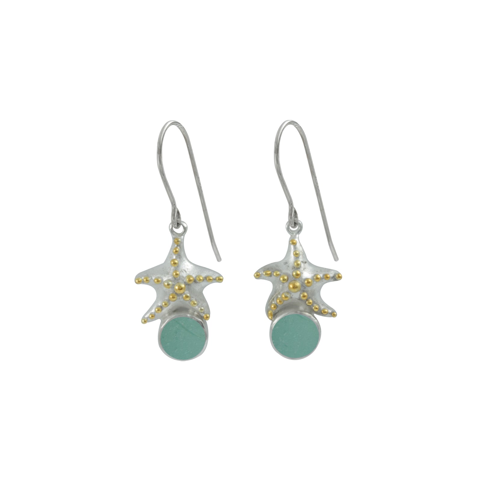 Charming Starfish & Sea Glass Earring