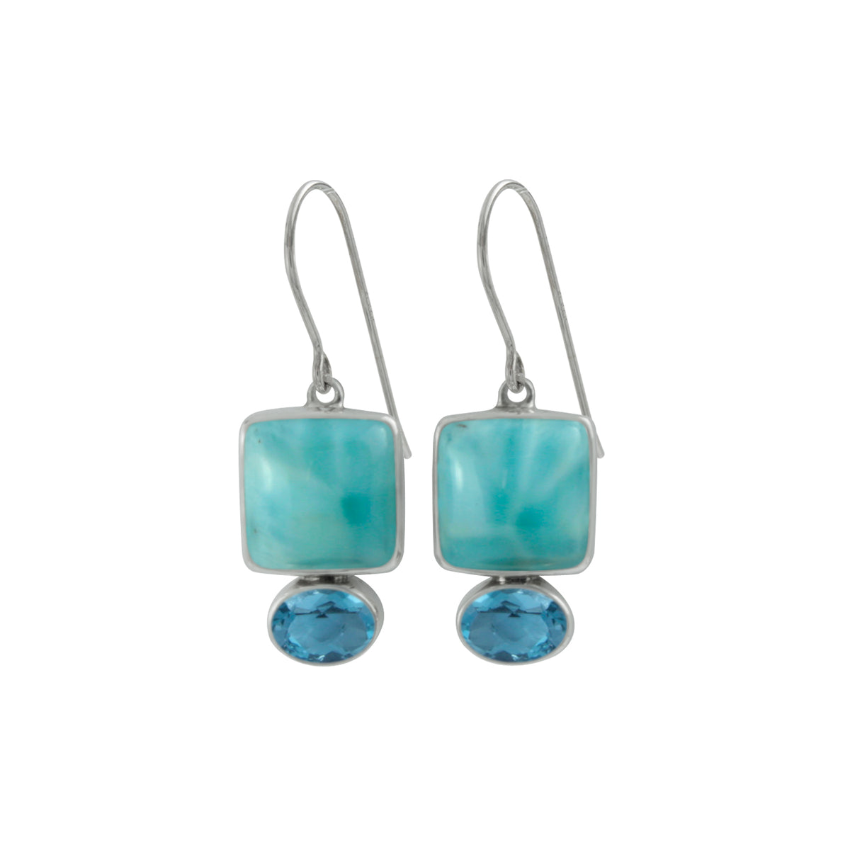Luscious Larimar and Blue Topaz Earring