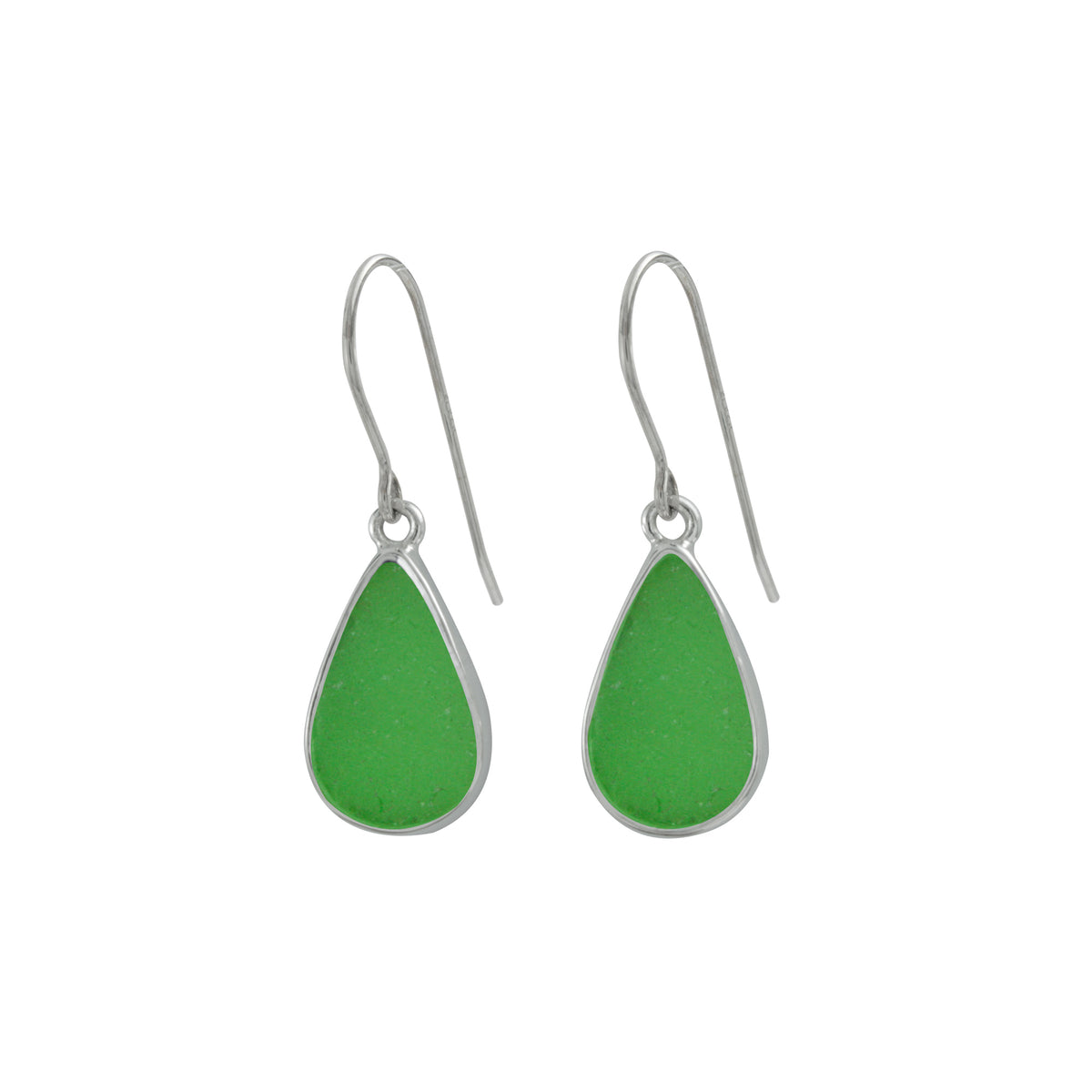 Simple Genuine Sea Glass Drop Earring