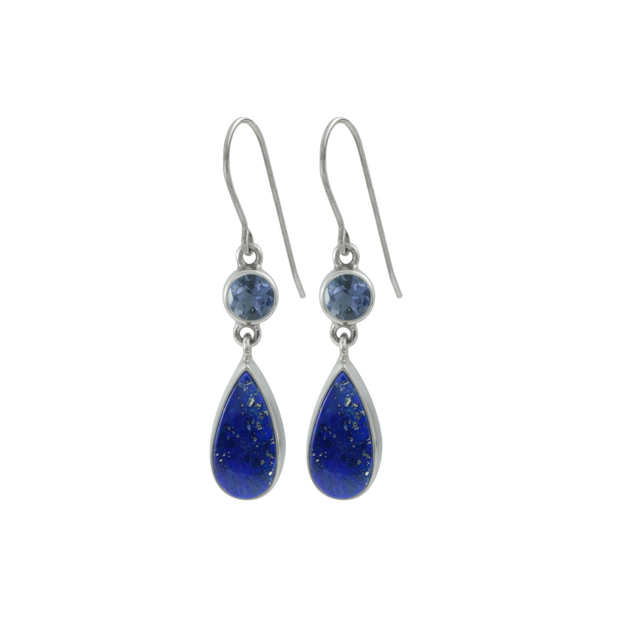 Blue Topaz and Lapis Teardrop Earrings. It's all about the Blues!