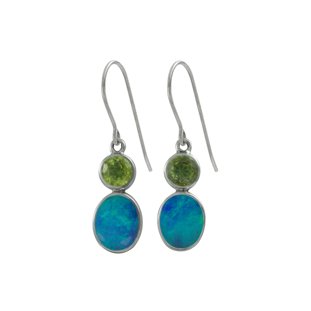 Gorgeous Opal and Blue Topaz Earring