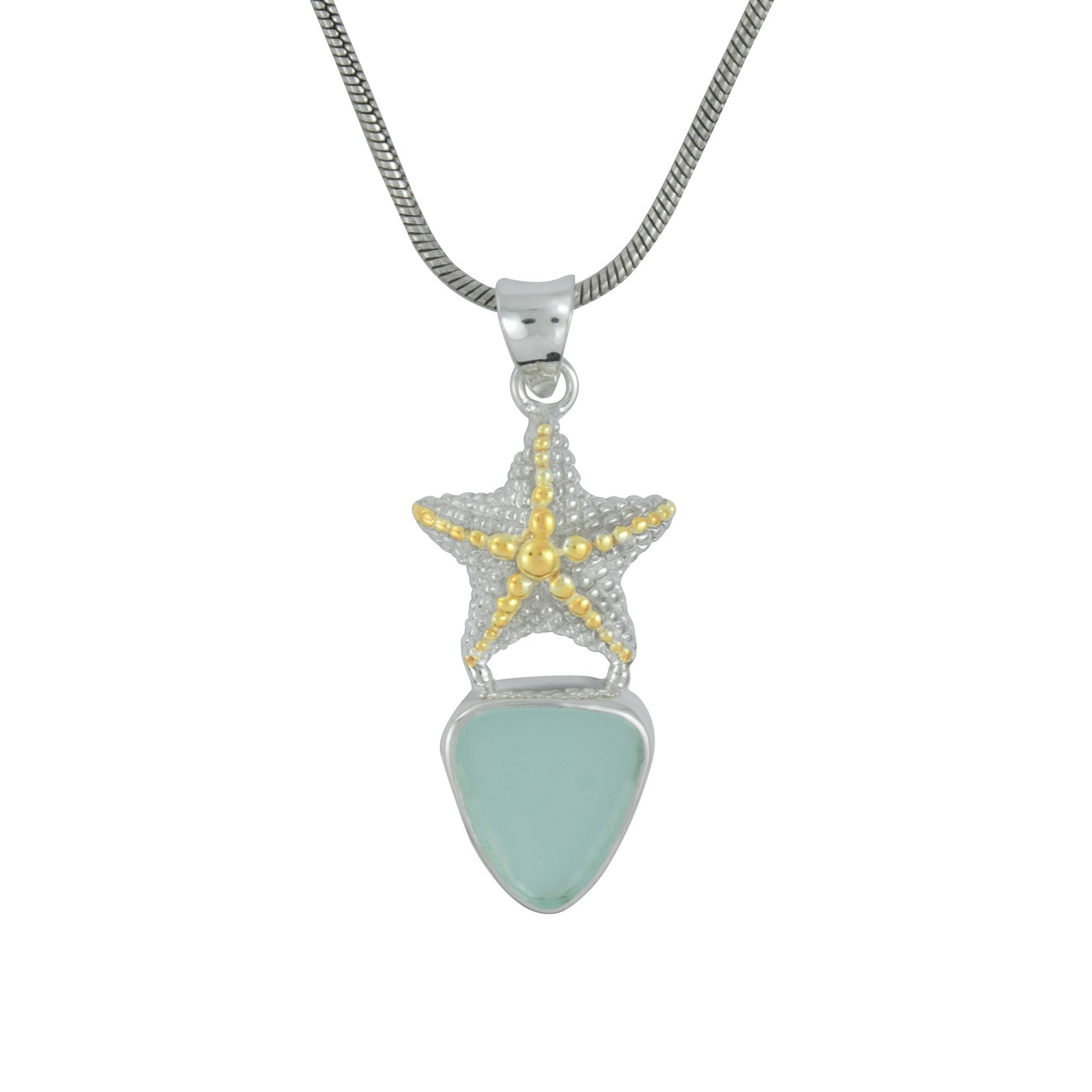 Gorgeous Starfish Pendant with Sea Glass
