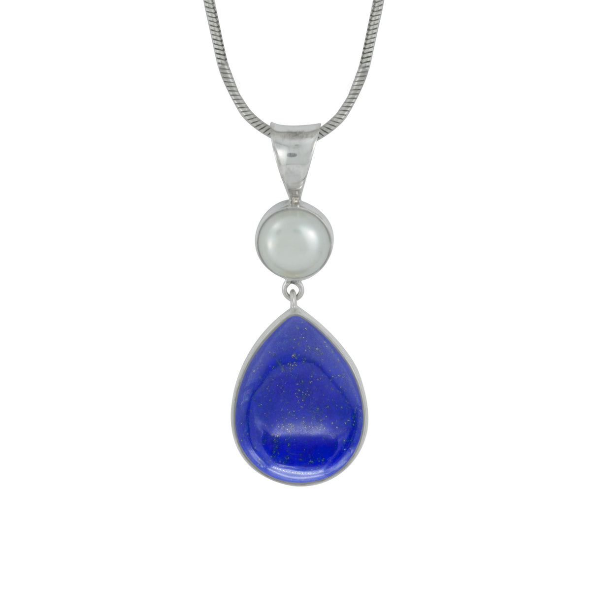 Gorgeous Pearl Lapis Pendant