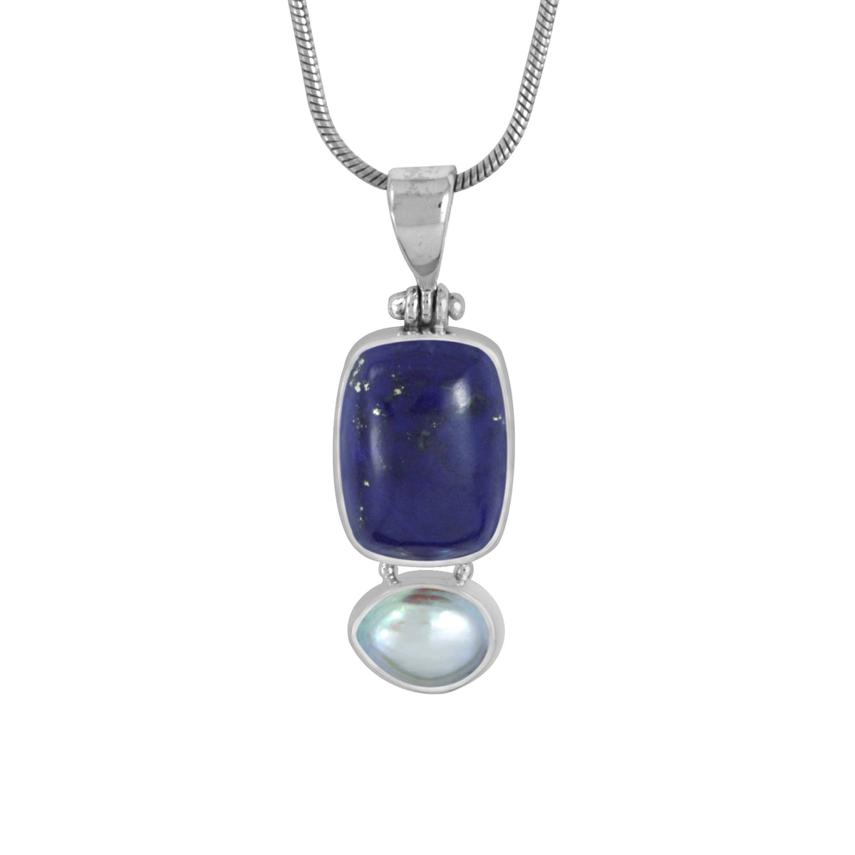 Lapis &amp; Pearl Pendant
