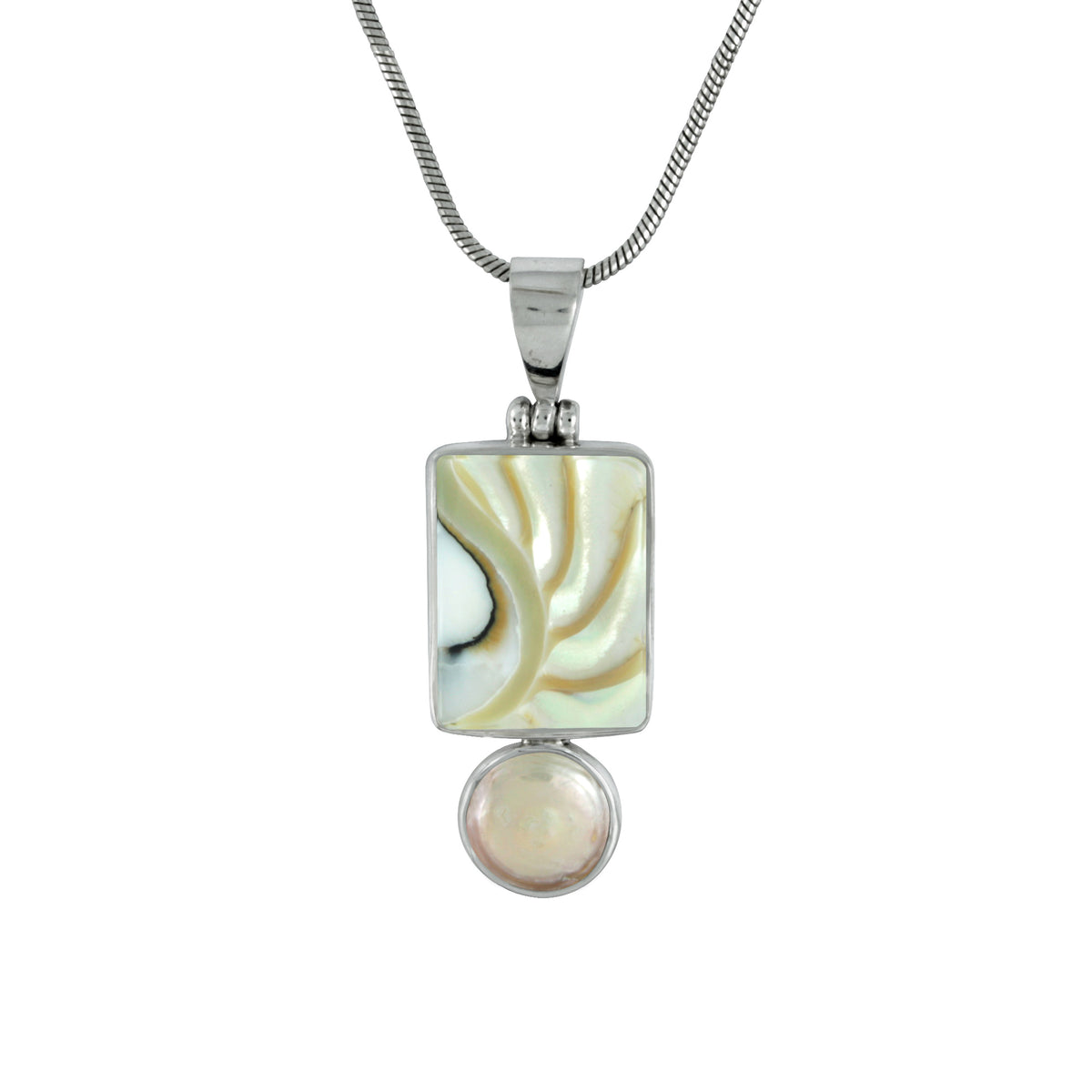 Nautilus Shell and Pearl pendant