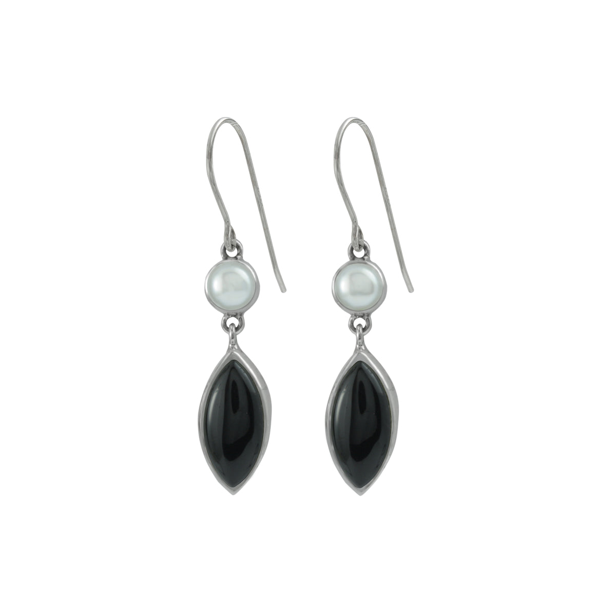 Classic design - Simple &amp; Elegant Onyx and Pearl Earring