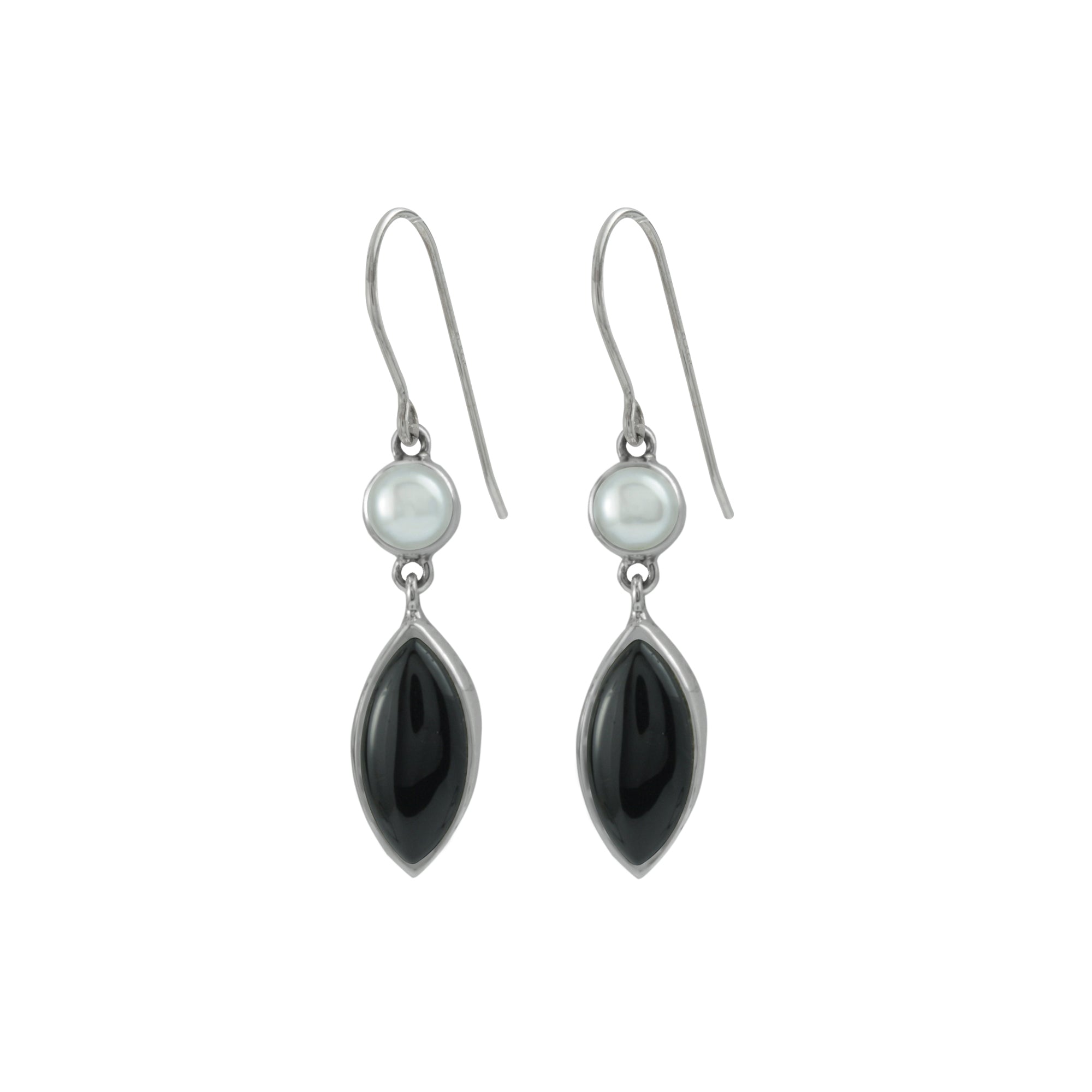 Classic design - Simple & Elegant Onyx and Pearl Earring