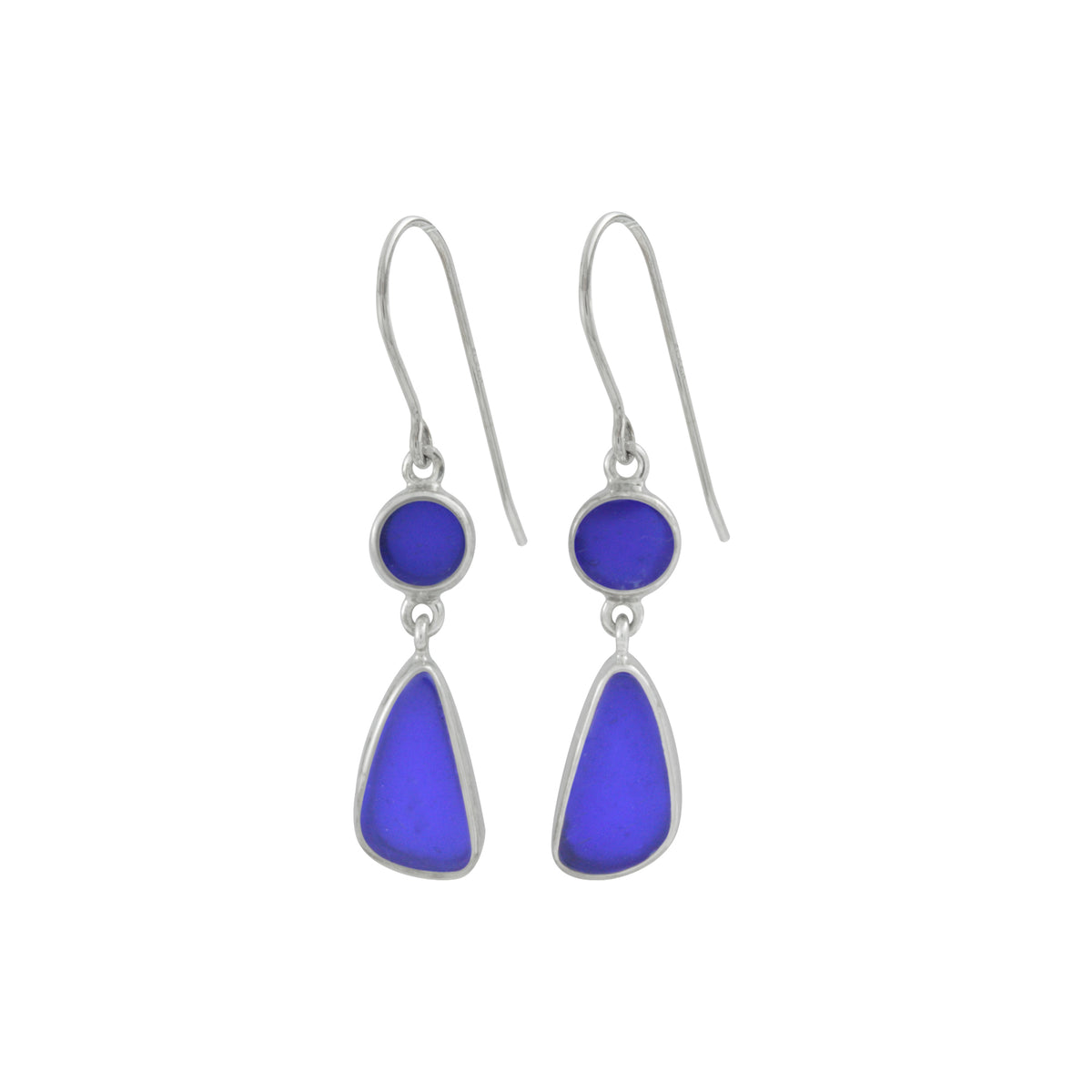 Sensational Sea Glass Elegance Simple Cobalt blue Sea glass earring
