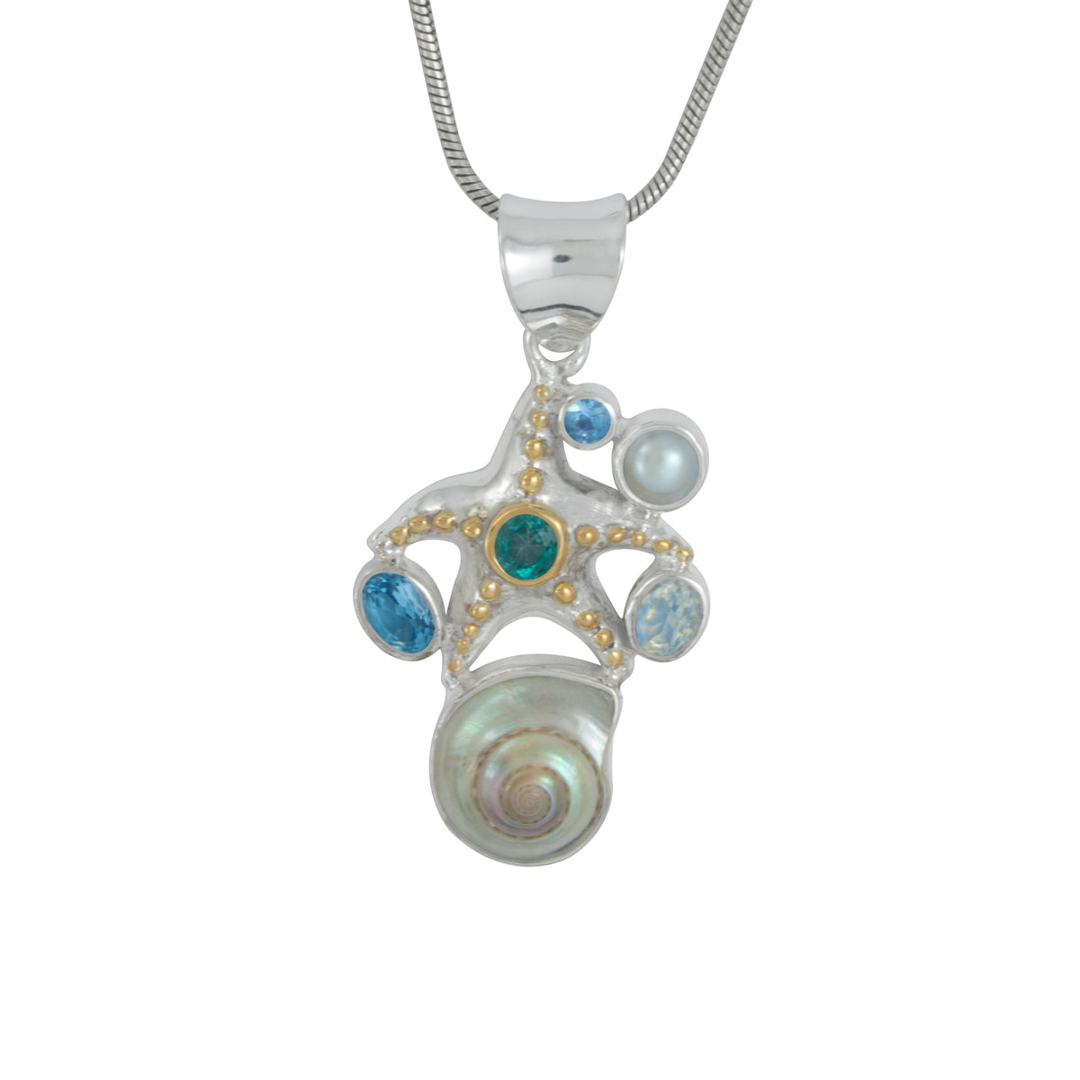 Charming Starfish Pendant with a splash of Gems!