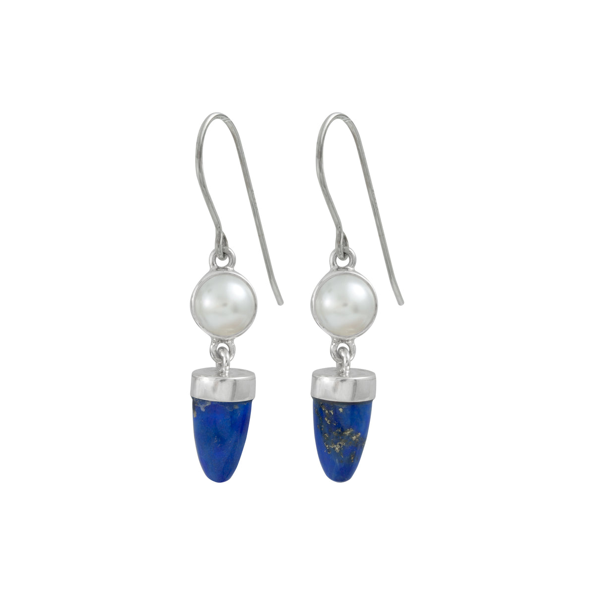 Stunning Simplicity Pearl and Lapis Earring