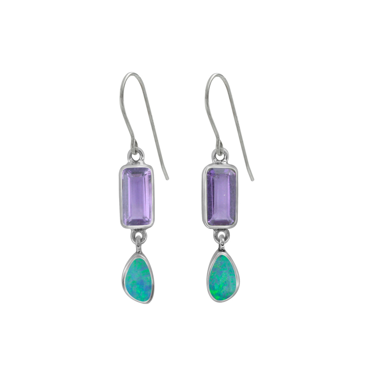 Gorgous Amethyst &amp; Opal Earring