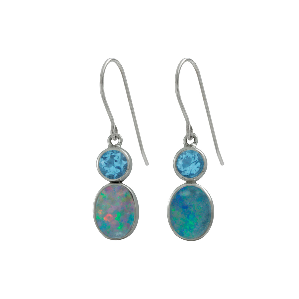 Gorgeous Opal and Blue Topaz Earring