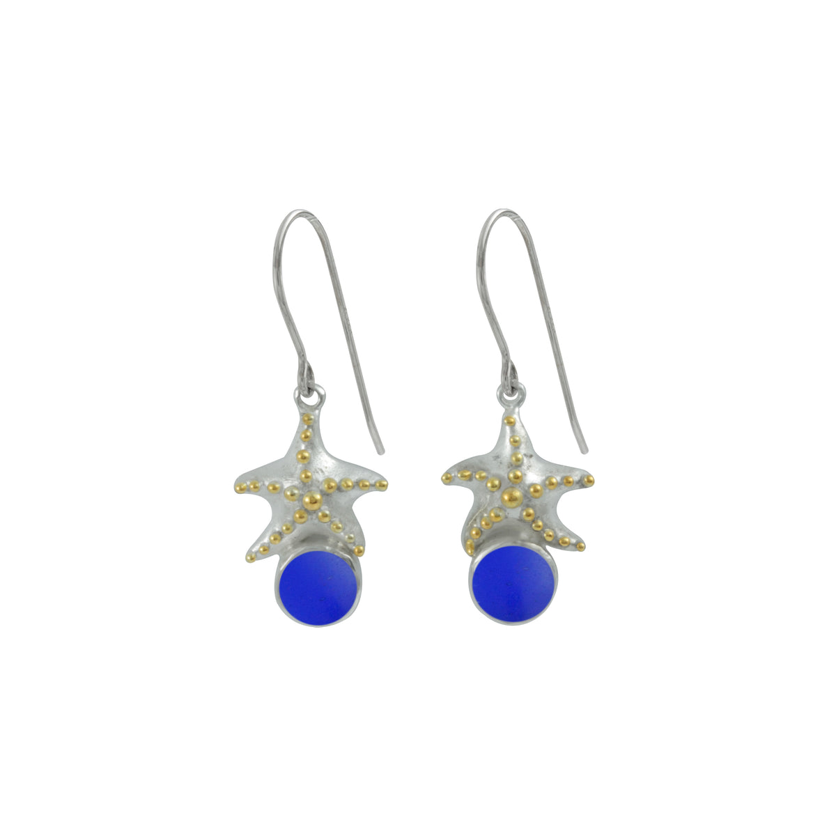 Charming Starfish &amp; Sea Glass Earring