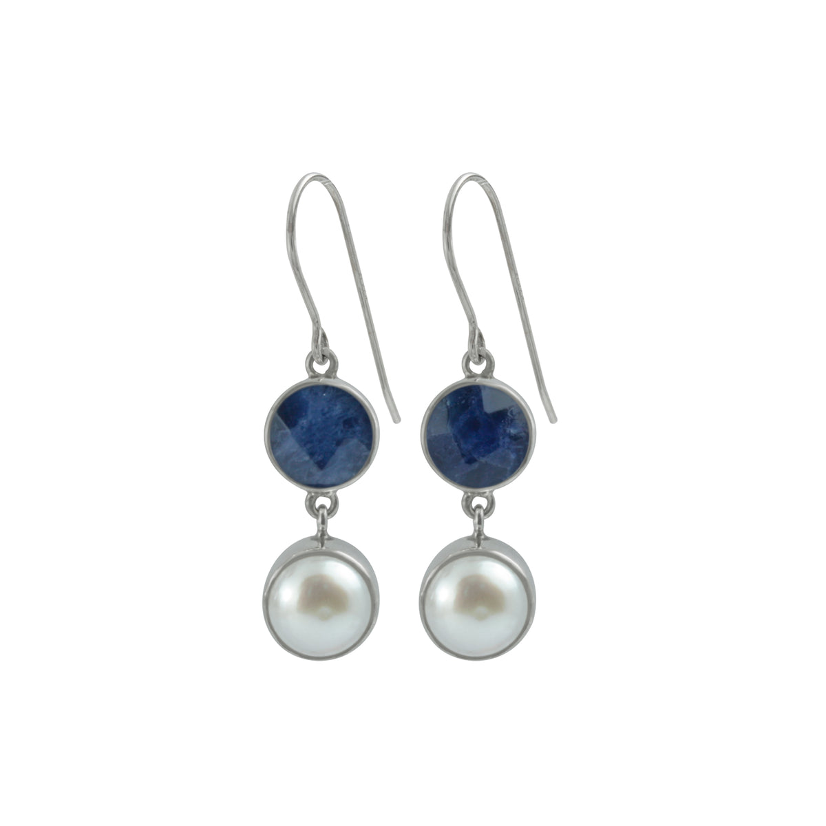 Everyday Elegance - Sodolite and Pearl drop Earring!