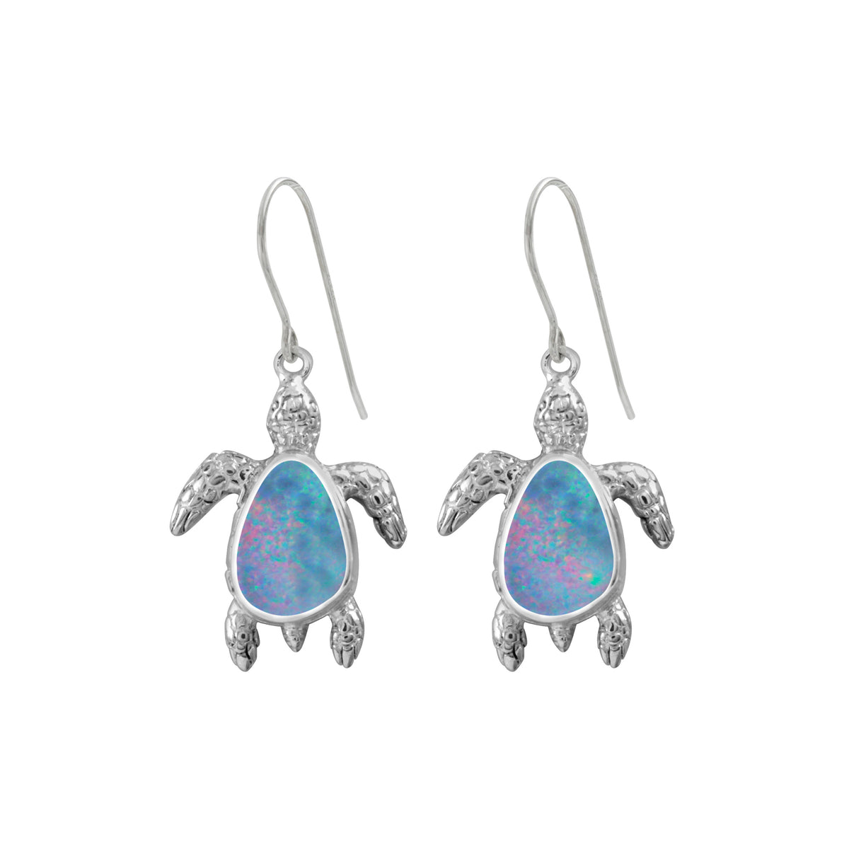 Shimmering Opal Sea Turtle Earrings