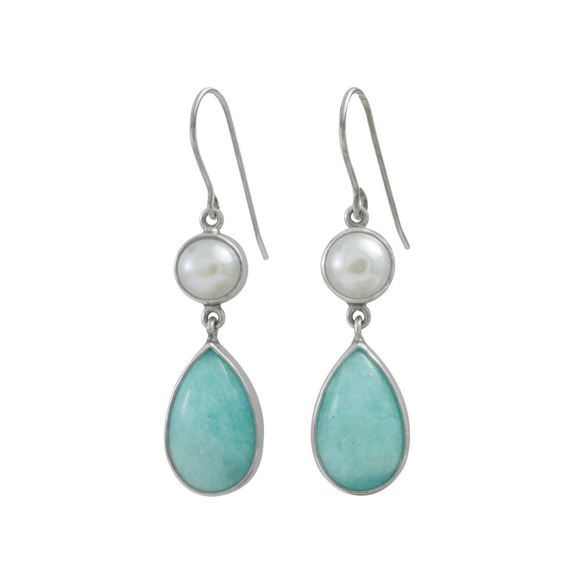 Simple &amp; Elegant Amazonite Pearl Earrings