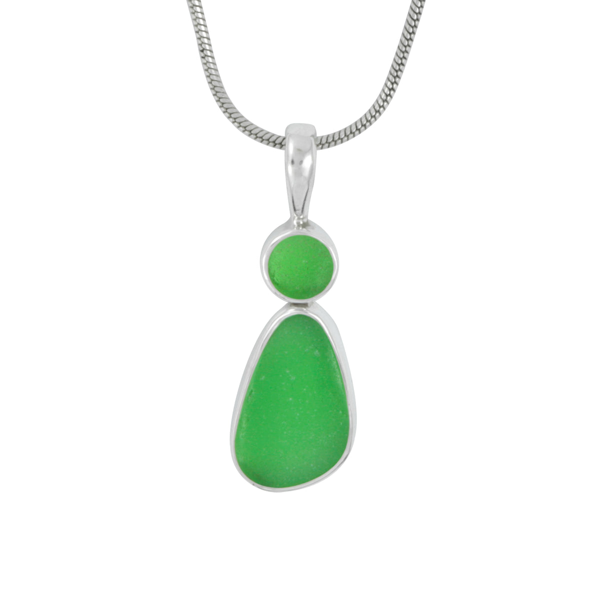 Genuine Sea Glass Silver Pendant