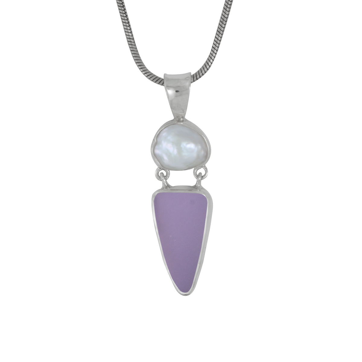 Beautiful Seaglass and Pearl Pendant