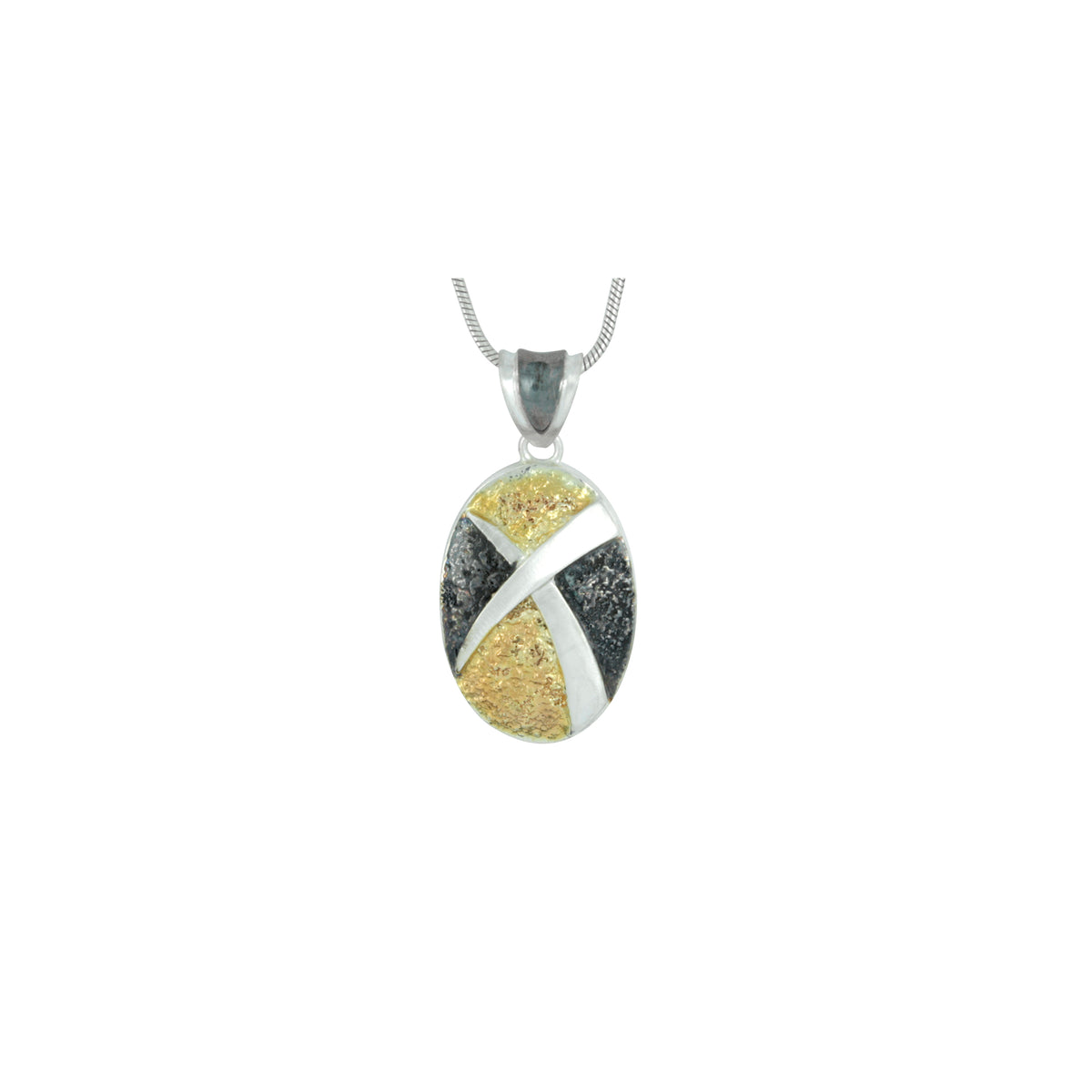 Mixed Metal Textured Pendant