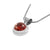 Silver Pendant With Amber Round Single Stone