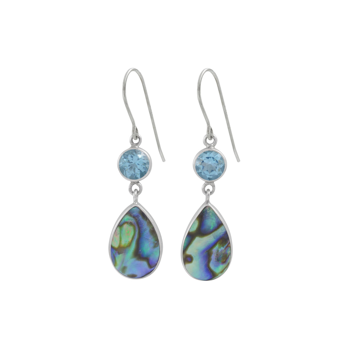 Exquisite Blue Topaz and Larimar Drop Earring