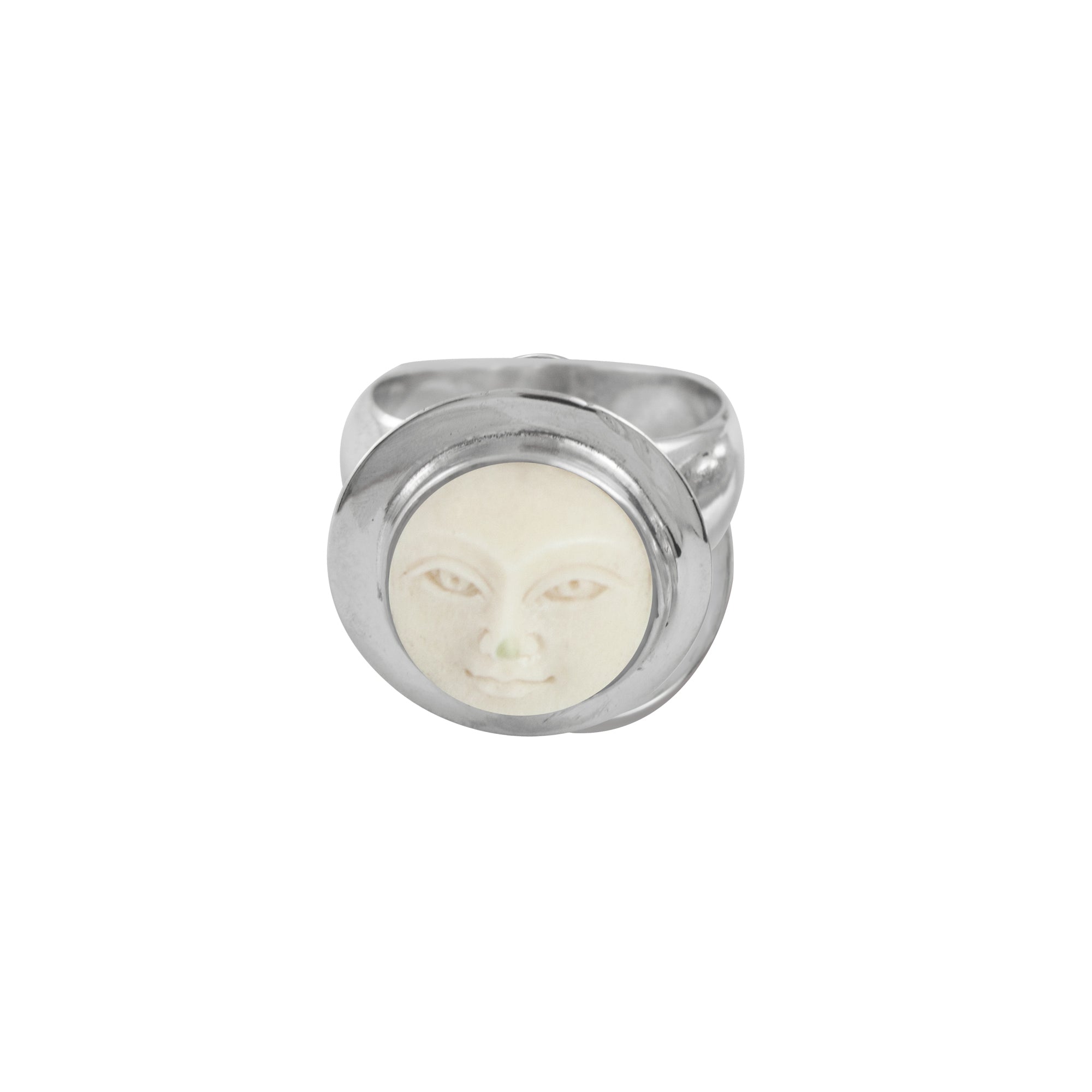 Carved Moon Face Ring