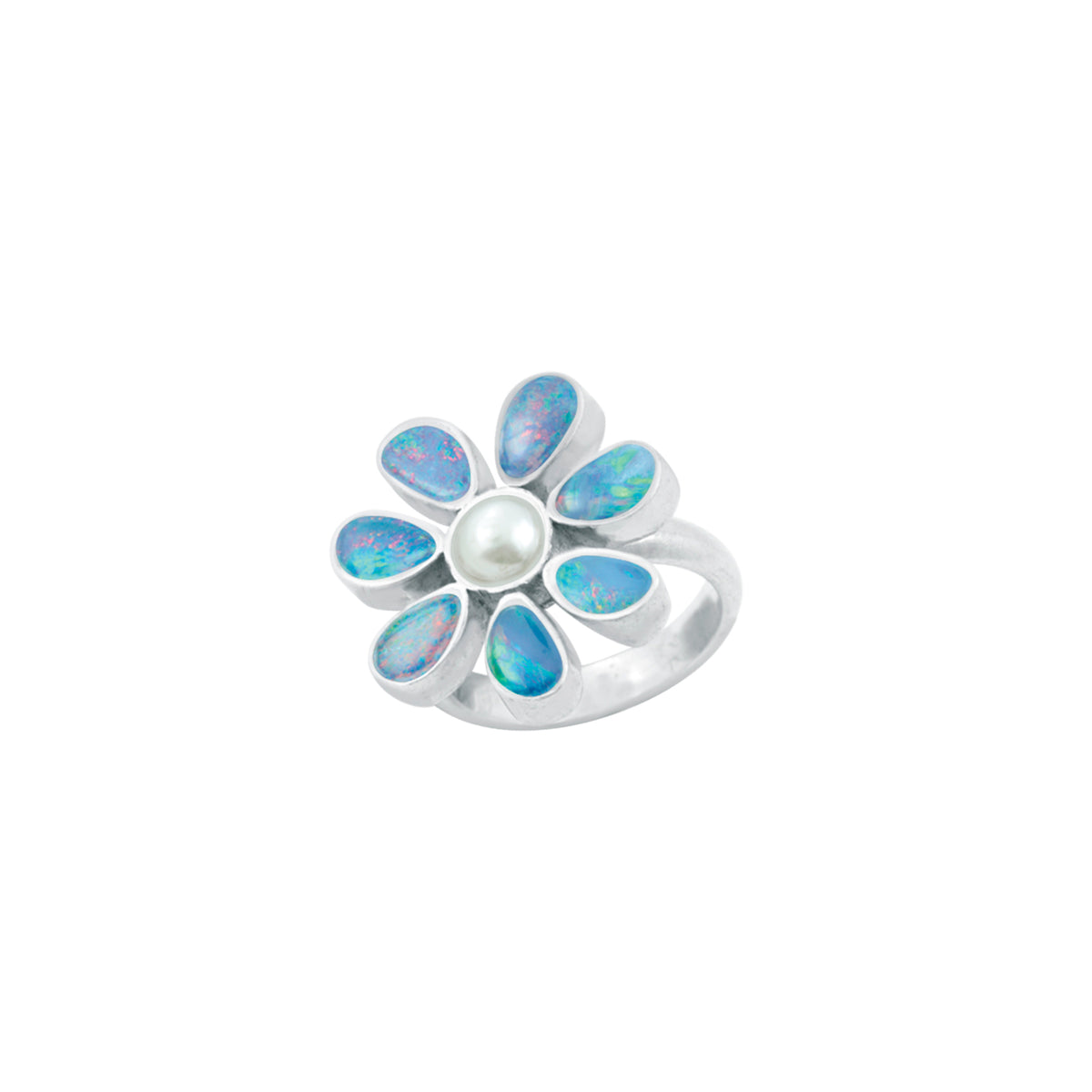 Opal &amp; Pearl Flower Power Ring