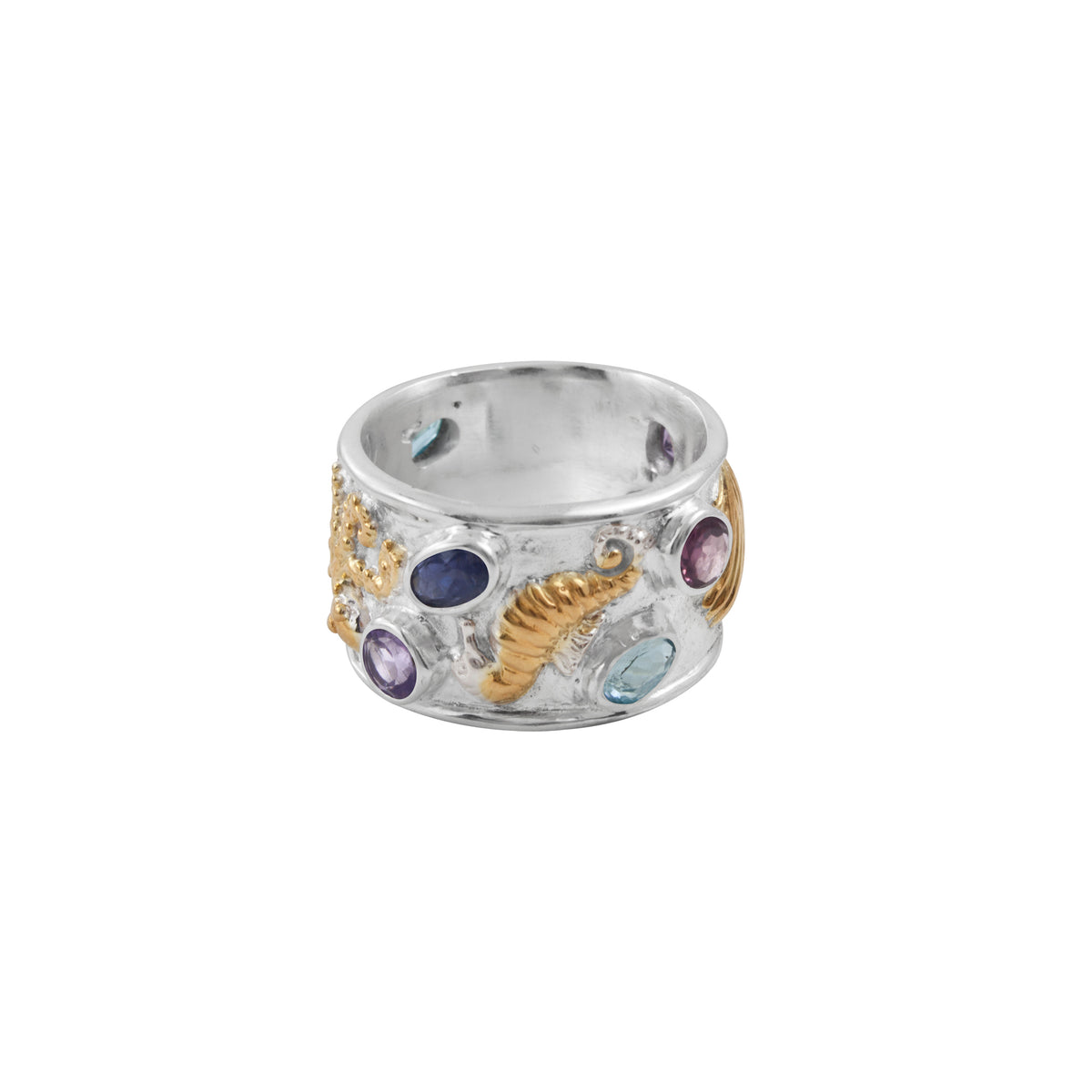 Fabulous Sealife Ring with Gemstones