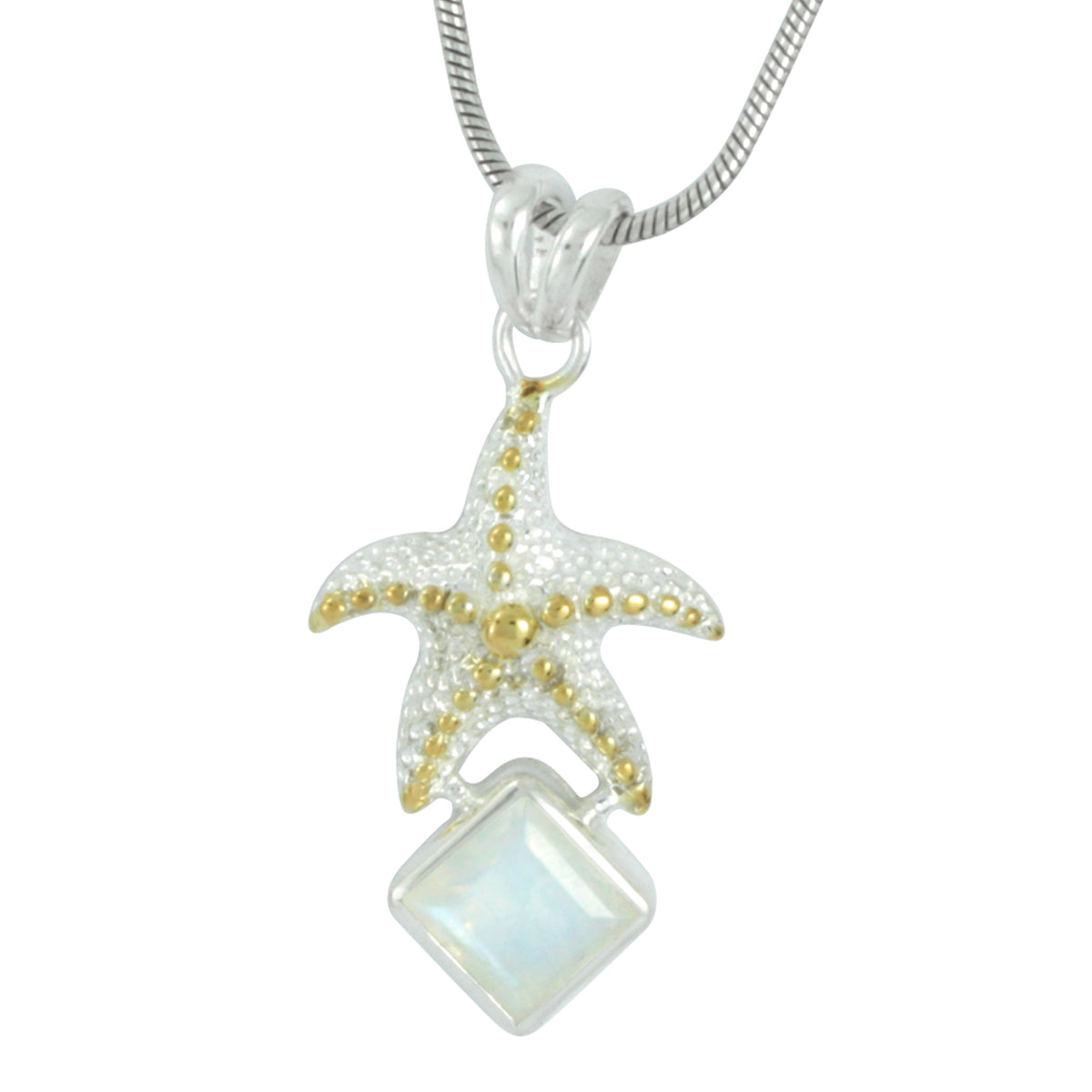 Starfish &amp; Rainbow Moonstone Pendant