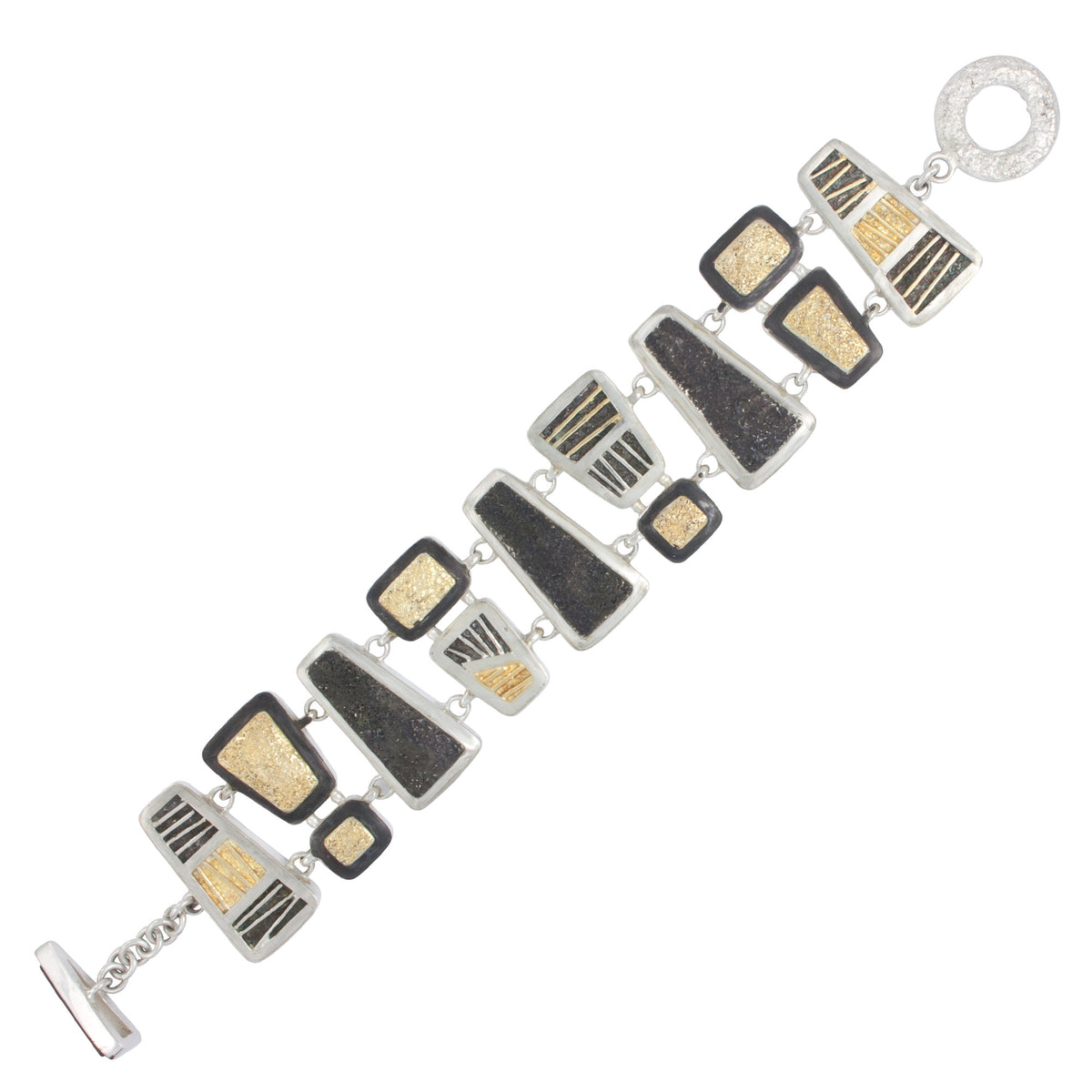 Geometric 2 Tone Silver &amp; Gold Bracelet