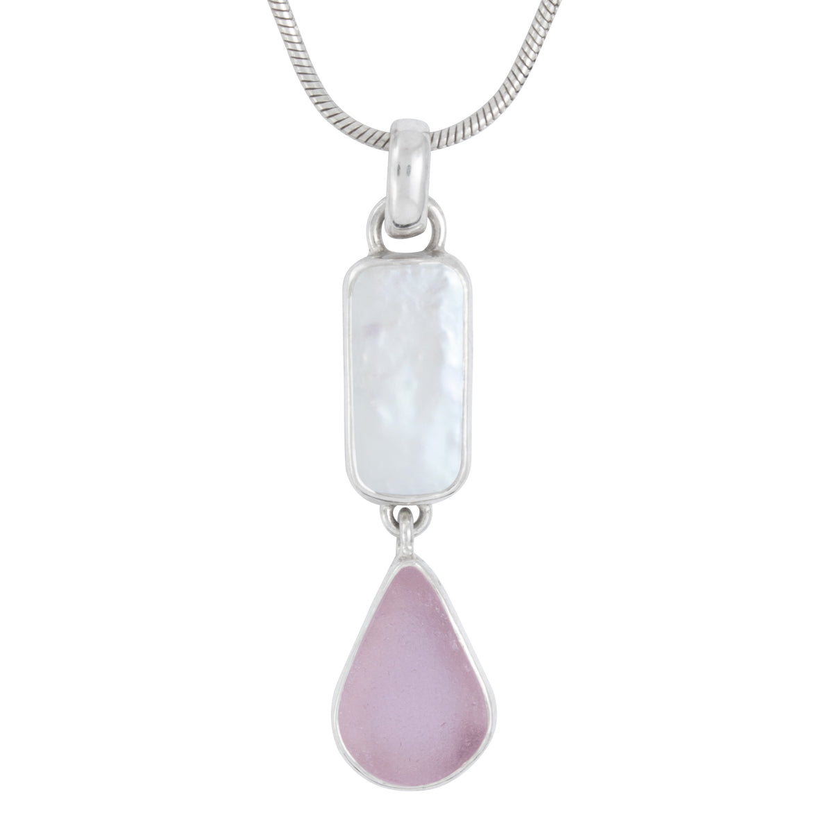 Stunning Pearl and Lavander Seaglass Pendant