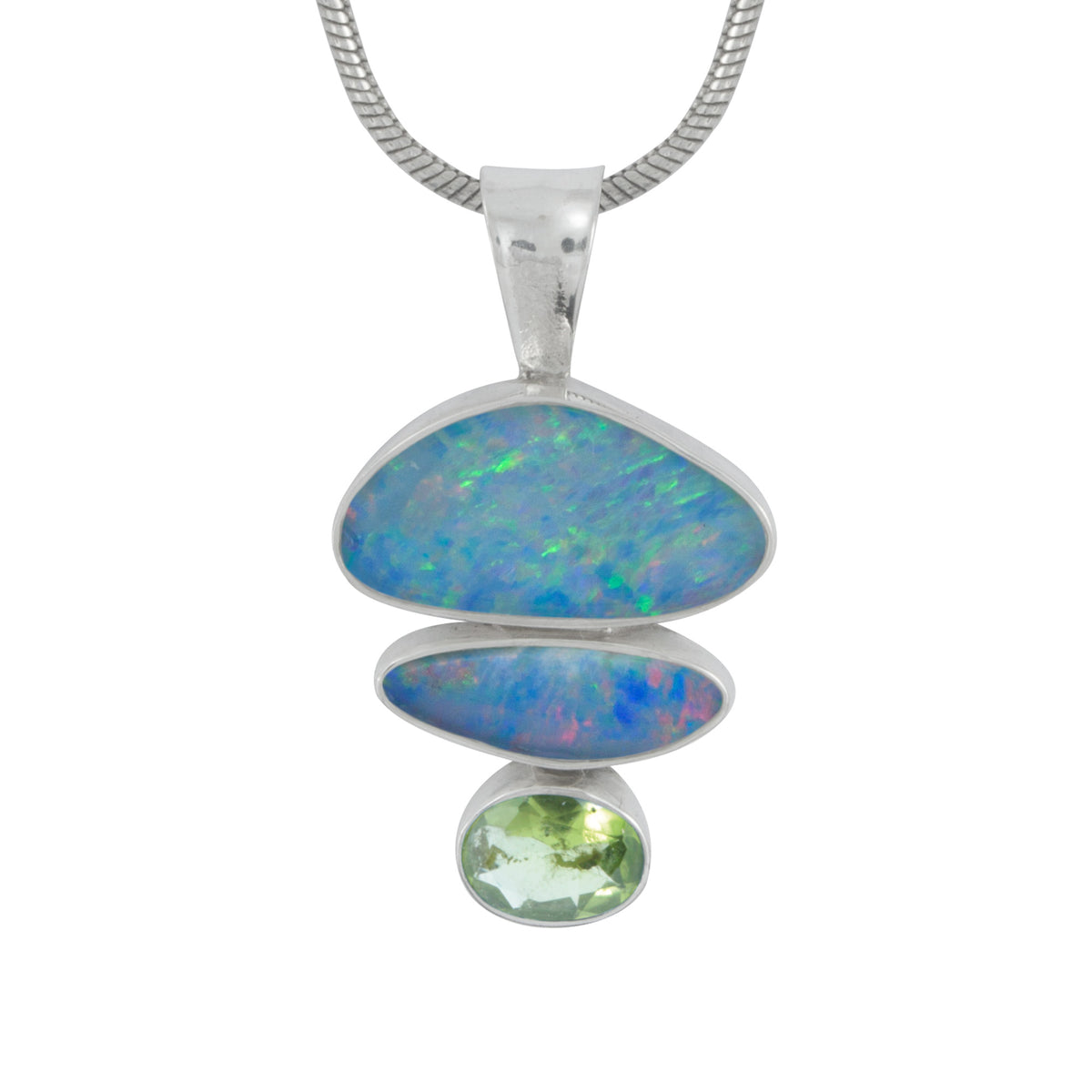 Gorgeous Opal Pendant with Blue Topaz