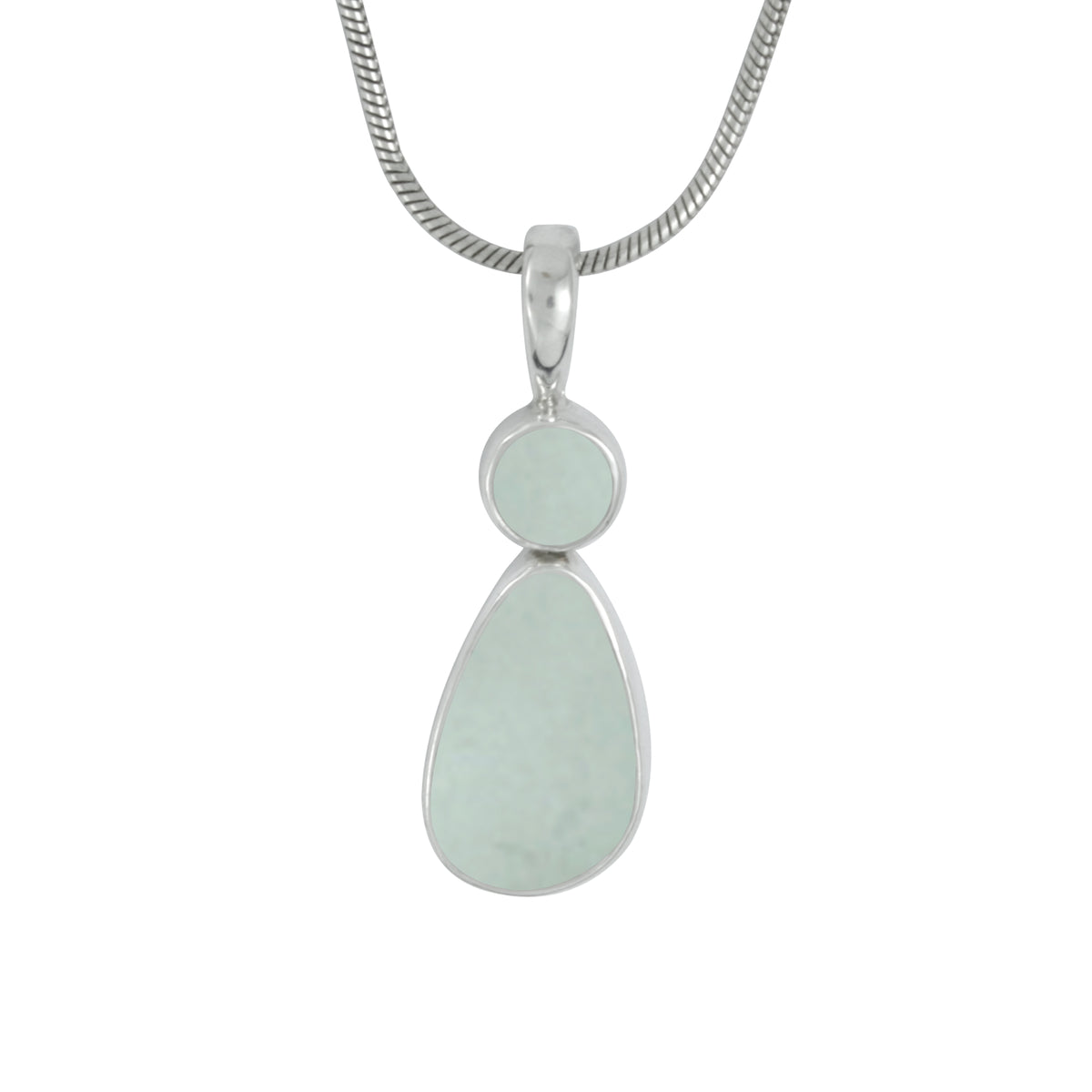 Genuine Sea Glass Silver Pendant